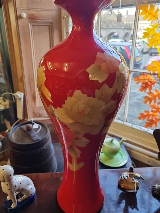 Chinese Glass Statment Vase. 46cms Tall